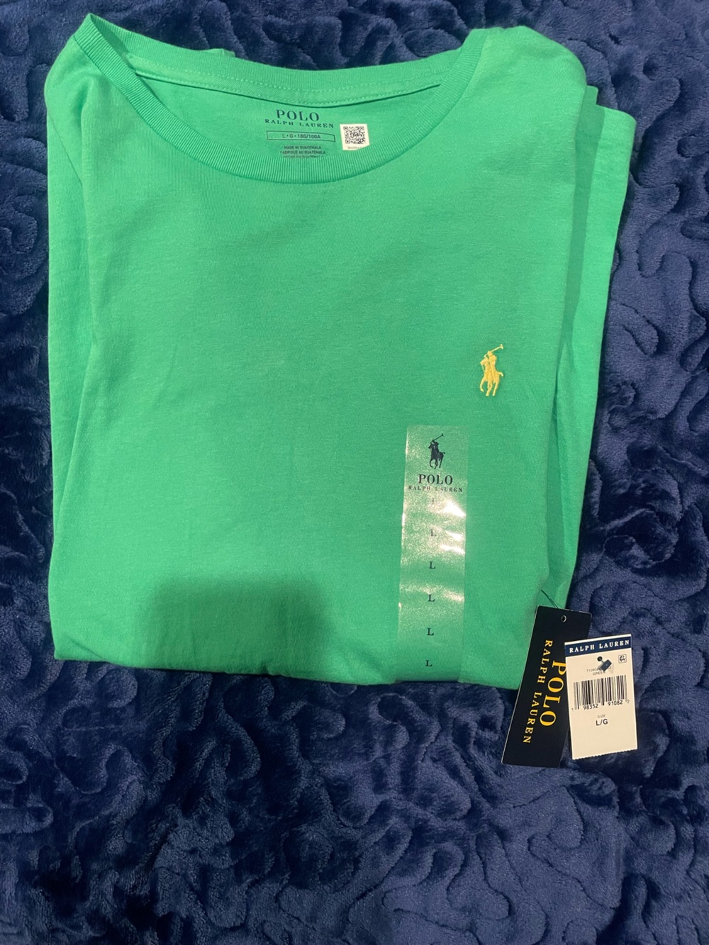 Ralph Lauren Polo Shirt - Green with Yellow Logo